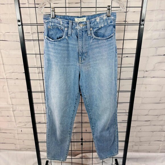 Madewell The Mom Jean | Size 25 | Light Wash Distressed Denim - Picture 1 of 12